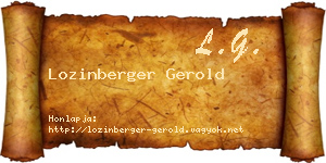 Lozinberger Gerold névjegykártya